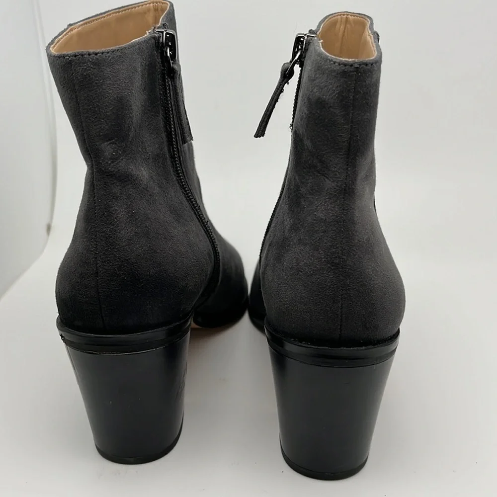 14th & Union Braxten‎ Gray Ankle Block Heel Pointed Boots Booties Size 7.5